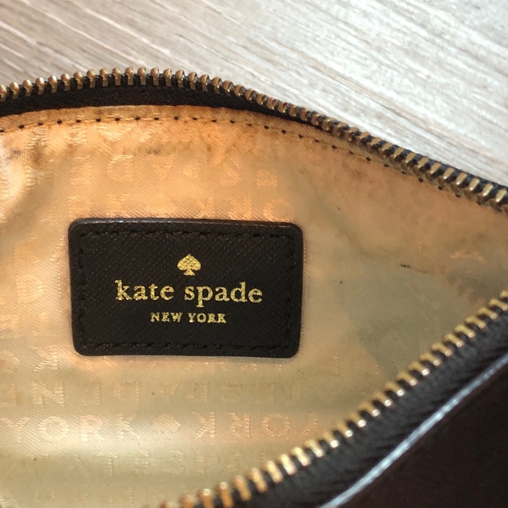 Kate Spade Bee Mika’s Pond Black Saffiano Leather Wristlet/Wallet - Picture 7 of 10